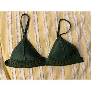 Triangl Swimwear Green Bikini Top Size Small